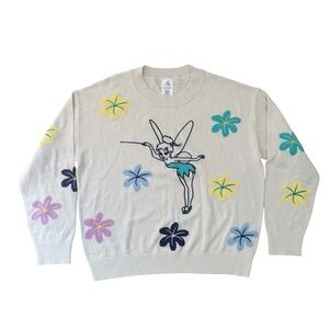 ✨ Disney Tinker Bell Flower Women Crewneck Sweater – Size M ✨New without tags 💫